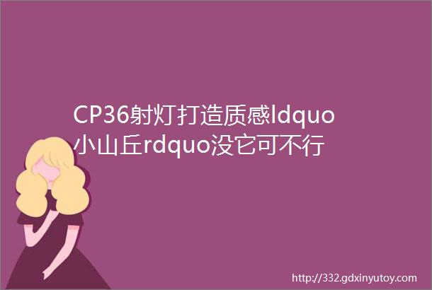 CP36射灯打造质感ldquo小山丘rdquo没它可不行